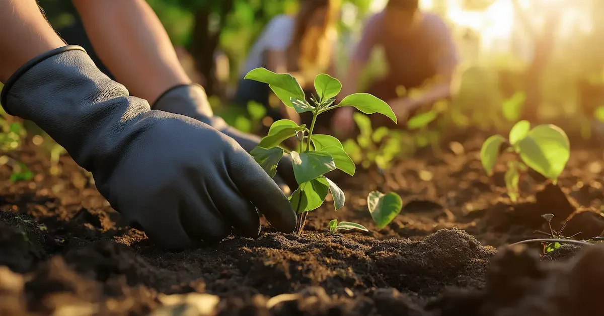 planting-new-crops-into-soil-picjumbo-com גינה יפה לא תלויה רק בכמות ההשקיה או בסוג הצמחים.